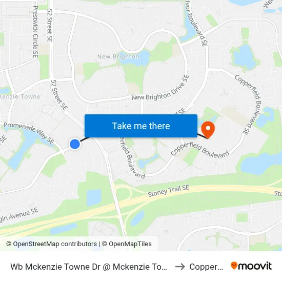 Wb Mckenzie Towne Dr @ Mckenzie Towne Ga SE to Copperfield map