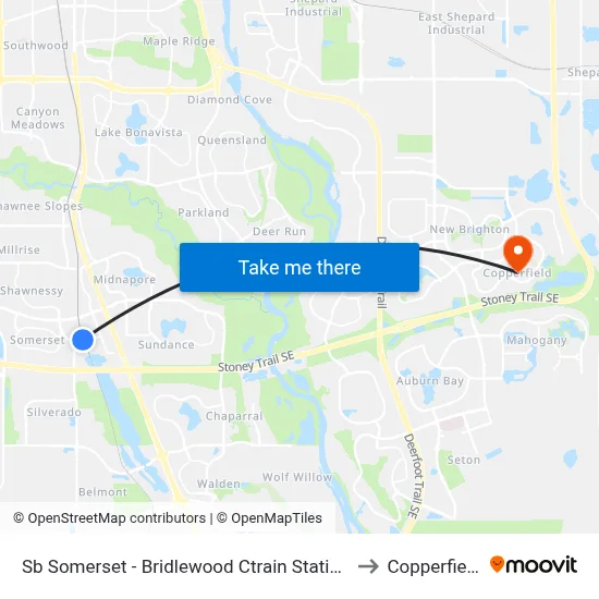 Sb Somerset - Bridlewood Ctrain Station to Copperfield map
