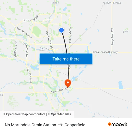 Nb Martindale Ctrain Station to Copperfield map