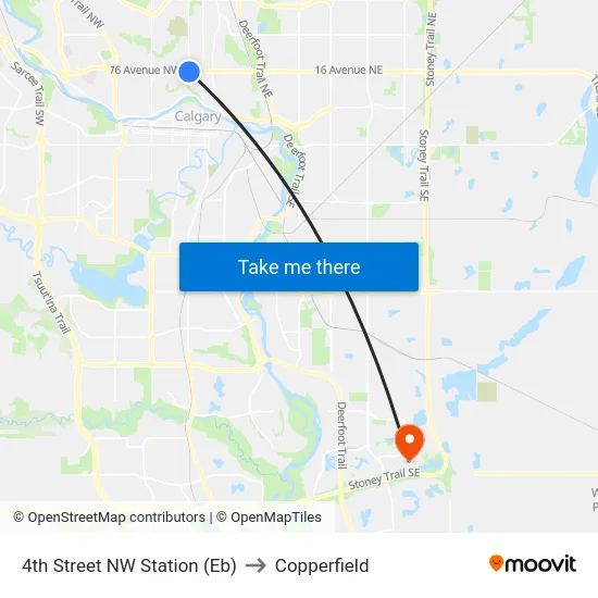 4th Street NW Station (Eb) to Copperfield map