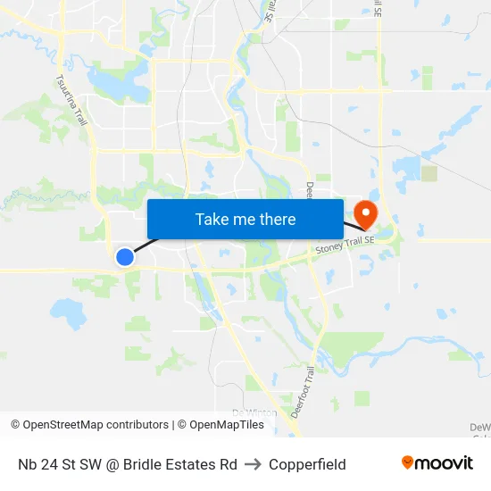 Nb 24 St SW @ Bridle Estates Rd to Copperfield map