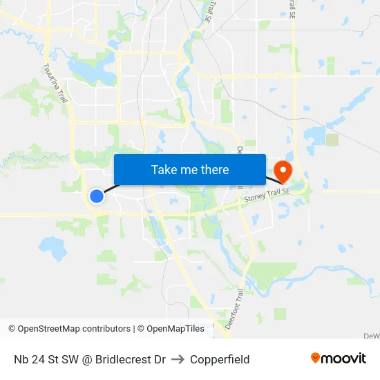Nb 24 St SW @ Bridlecrest Dr to Copperfield map
