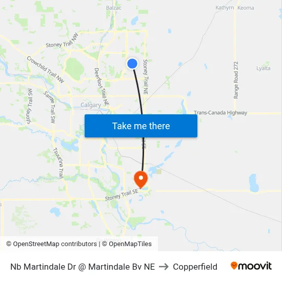 Nb Martindale Dr @ Martindale Bv NE to Copperfield map