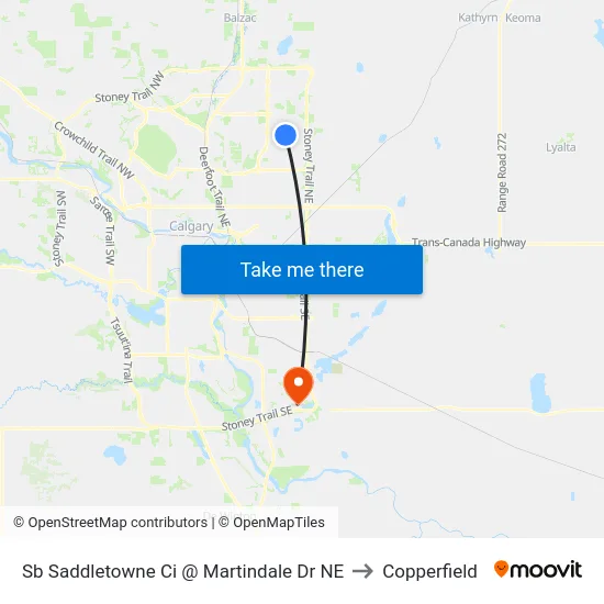 Sb Saddletowne Ci @ Martindale Dr NE to Copperfield map