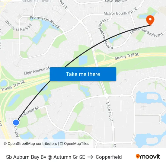 Sb Auburn Bay Bv @ Autumn Gr SE to Copperfield map