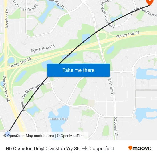 Nb Cranston Dr @ Cranston Wy SE to Copperfield map