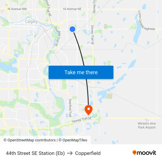 44th Street SE Station (Eb) to Copperfield map