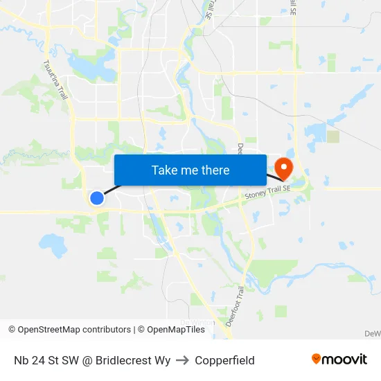 Nb 24 St SW @ Bridlecrest Wy to Copperfield map