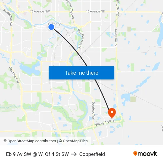 Eb 9 Av SW @ W. Of 4 St SW to Copperfield map