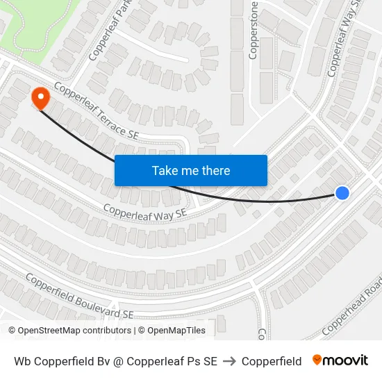 Wb Copperfield Bv @ Copperleaf Ps SE to Copperfield map
