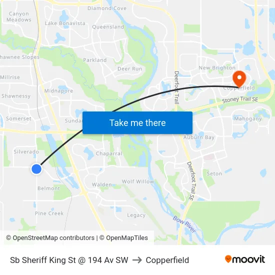 Sb Sheriff King St @ 194 Av SW to Copperfield map