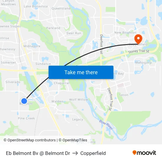 Eb Belmont Bv @ Belmont Dr to Copperfield map