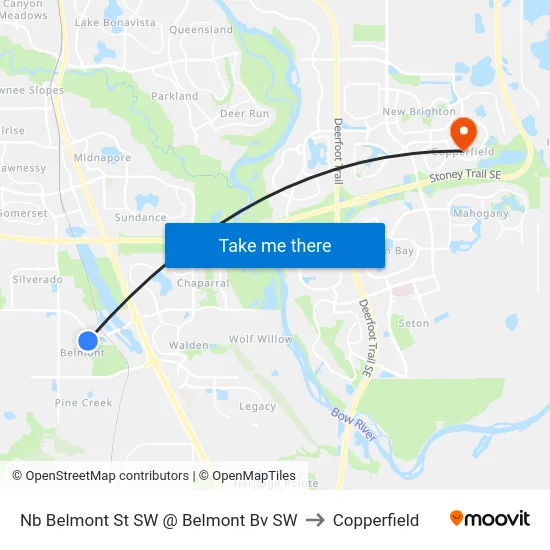 Nb Belmont St SW @ Belmont Bv SW to Copperfield map