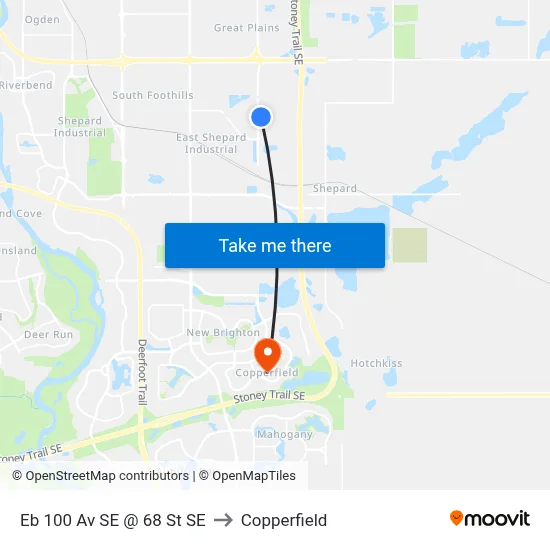 Eb 100 Av SE @ 68 St SE to Copperfield map