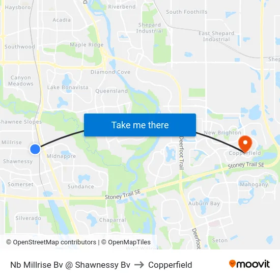 Nb Millrise Bv @   Shawnessy Bv to Copperfield map