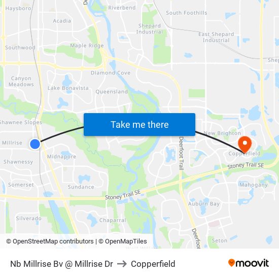 Nb Millrise Bv @  Millrise Dr to Copperfield map