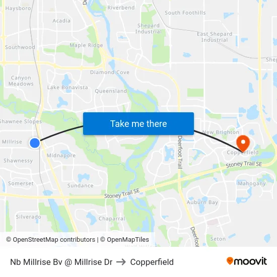 Nb Millrise Bv @  Millrise Dr to Copperfield map