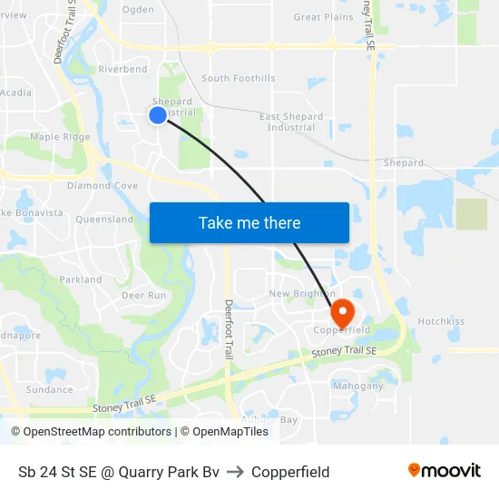 Sb 24 St SE @ Quarry Park Bv to Copperfield map