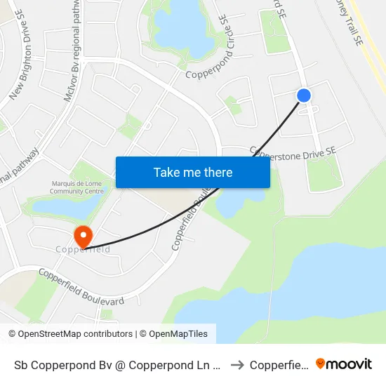 Sb Copperpond Bv @ Copperpond Ln SE to Copperfield map
