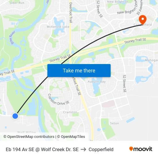 Eb 194 Av SE @ Wolf Creek Dr. SE to Copperfield map