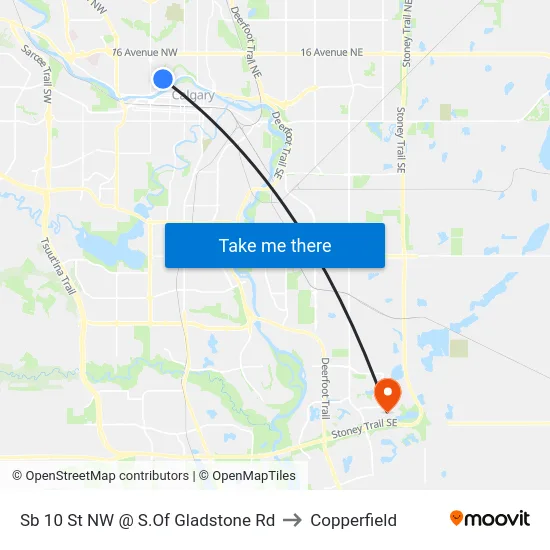 Sb 10 St NW @ S.Of Gladstone Rd to Copperfield map