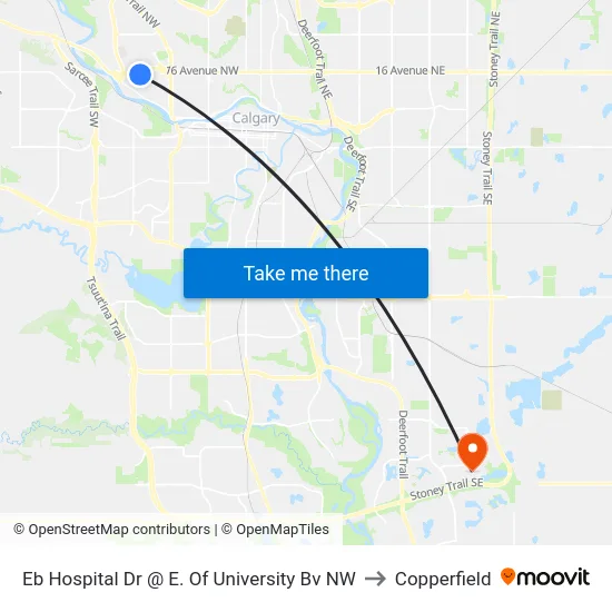 Eb Hospital Dr @ E. Of University Bv NW to Copperfield map