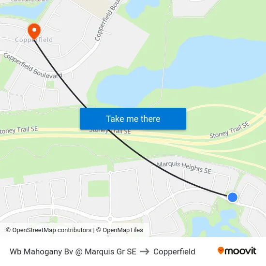 Wb Mahogany Bv @ Marquis Gr SE to Copperfield map