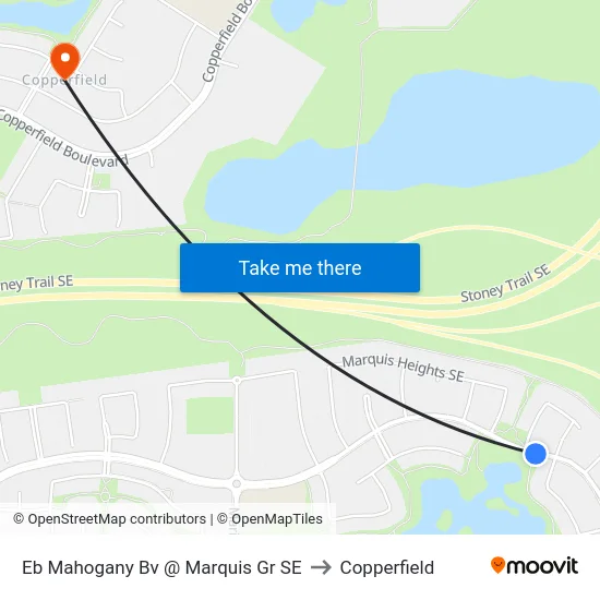 Eb Mahogany Bv @ Marquis Gr SE to Copperfield map