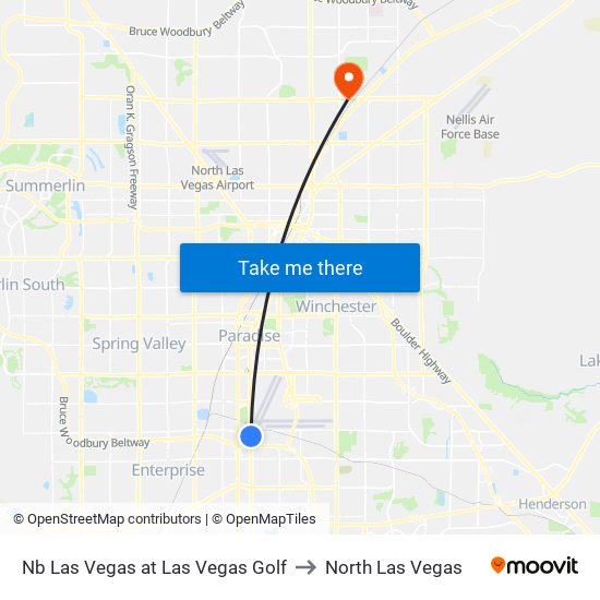 Nb Las Vegas at Las Vegas Golf to North Las Vegas map