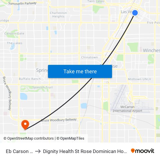 Eb Carson After 4th to Dignity Health St Rose Dominican Hospital San Martin Campus map
