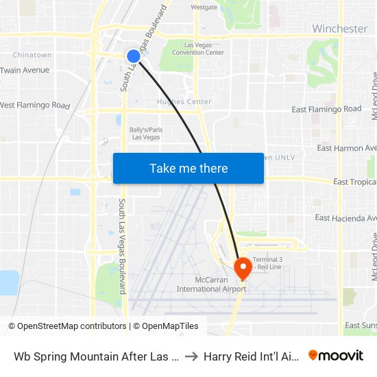 Wb Spring Mountain After Las Vegas to Harry Reid Int'l Airport map