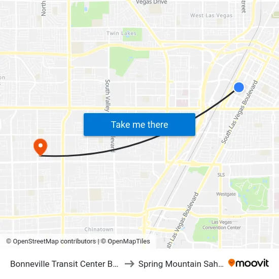 Bonneville Transit Center Bay 8 to Spring Mountain Sahara map