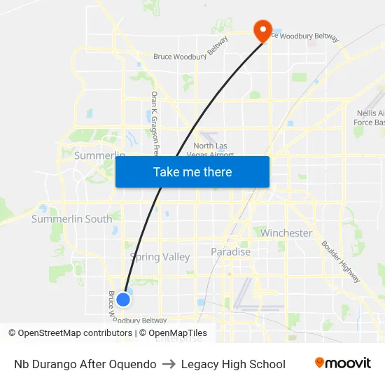 Nb Durango After Oquendo to Legacy High School map