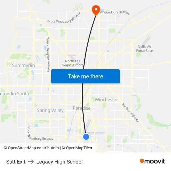 Sstt Exit to Legacy High School map