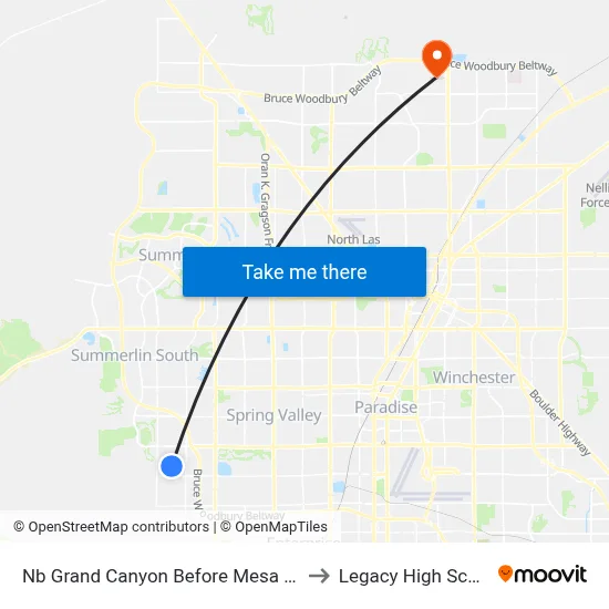 Nb Grand Canyon Before Mesa Vista to Legacy High School map