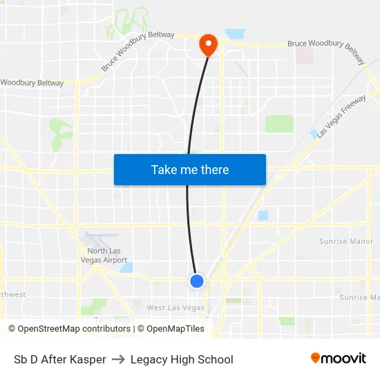 Sb D After Kasper to Legacy High School map