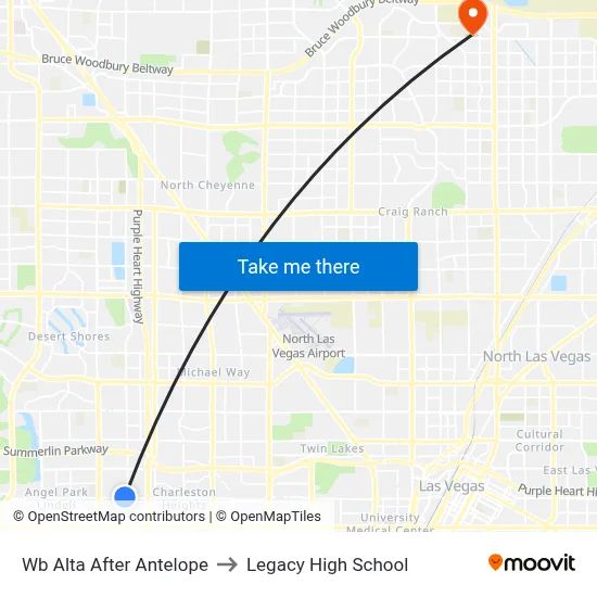 Wb Alta After Antelope to Legacy High School map