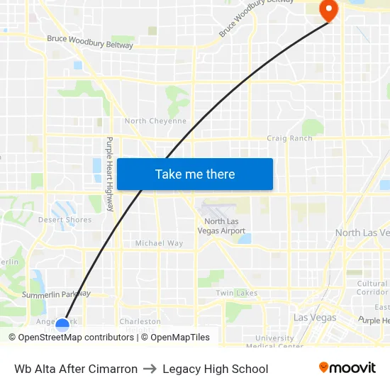 Wb Alta After Cimarron to Legacy High School map
