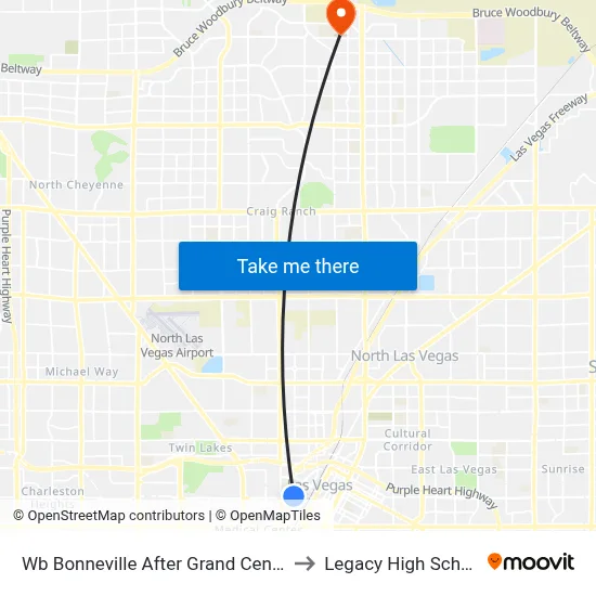 Wb Bonneville After Grand Central to Legacy High School map