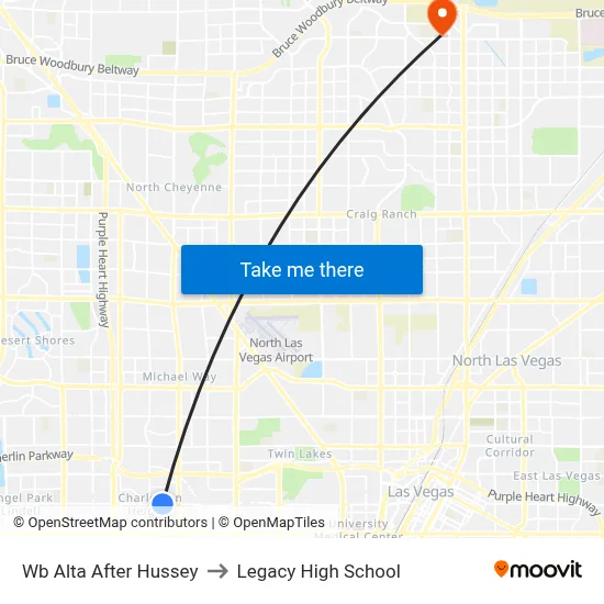 Wb Alta After Hussey to Legacy High School map
