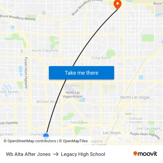 Wb Alta After Jones to Legacy High School map