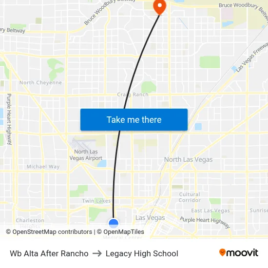 Wb Alta After Rancho to Legacy High School map