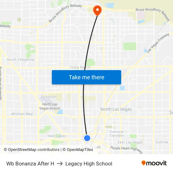 Wb Bonanza After H to Legacy High School map