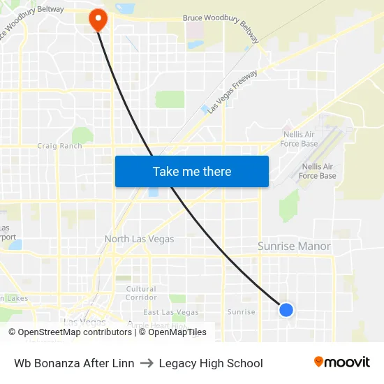 Wb Bonanza After Linn to Legacy High School map