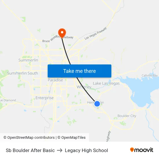 Sb Boulder After Basic to Legacy High School map