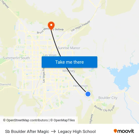 Sb Boulder After Magic to Legacy High School map