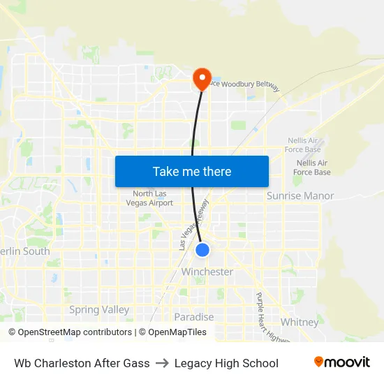 Wb Charleston After Gass to Legacy High School map