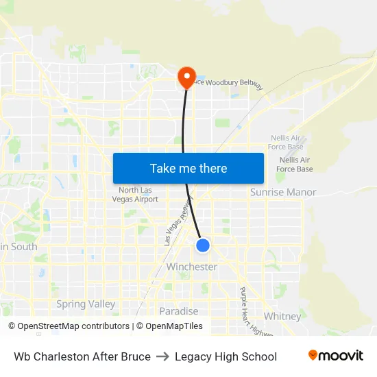 Wb Charleston After Bruce to Legacy High School map