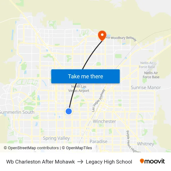 Wb Charleston After Mohawk to Legacy High School map