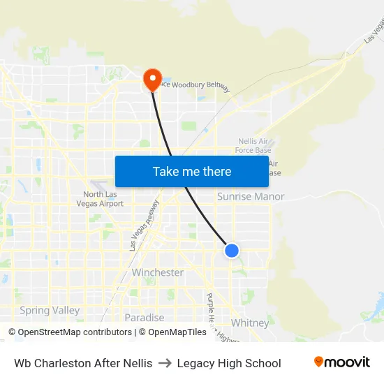 Wb Charleston After Nellis to Legacy High School map